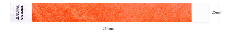 GiG-BAND® 合成紙 全体イメージ 長さ250mm、幅25mm。